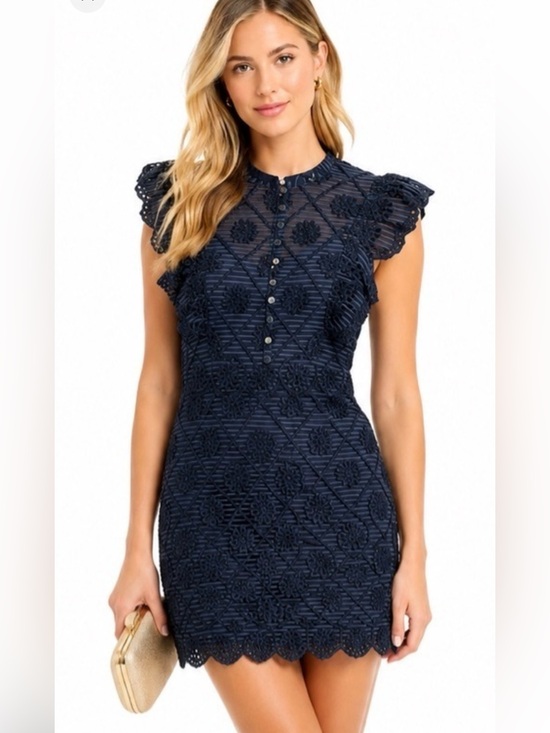 Sea New York Dresses & Skirts - SEA New York Pilot Eyelet Embroidered Mini Dress Navy Size 8